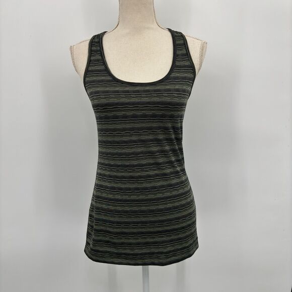 90 Degree by Reflex Medium Gray Striped Racerback Tank Top Athleisure Sporty - Picture 1 of 11